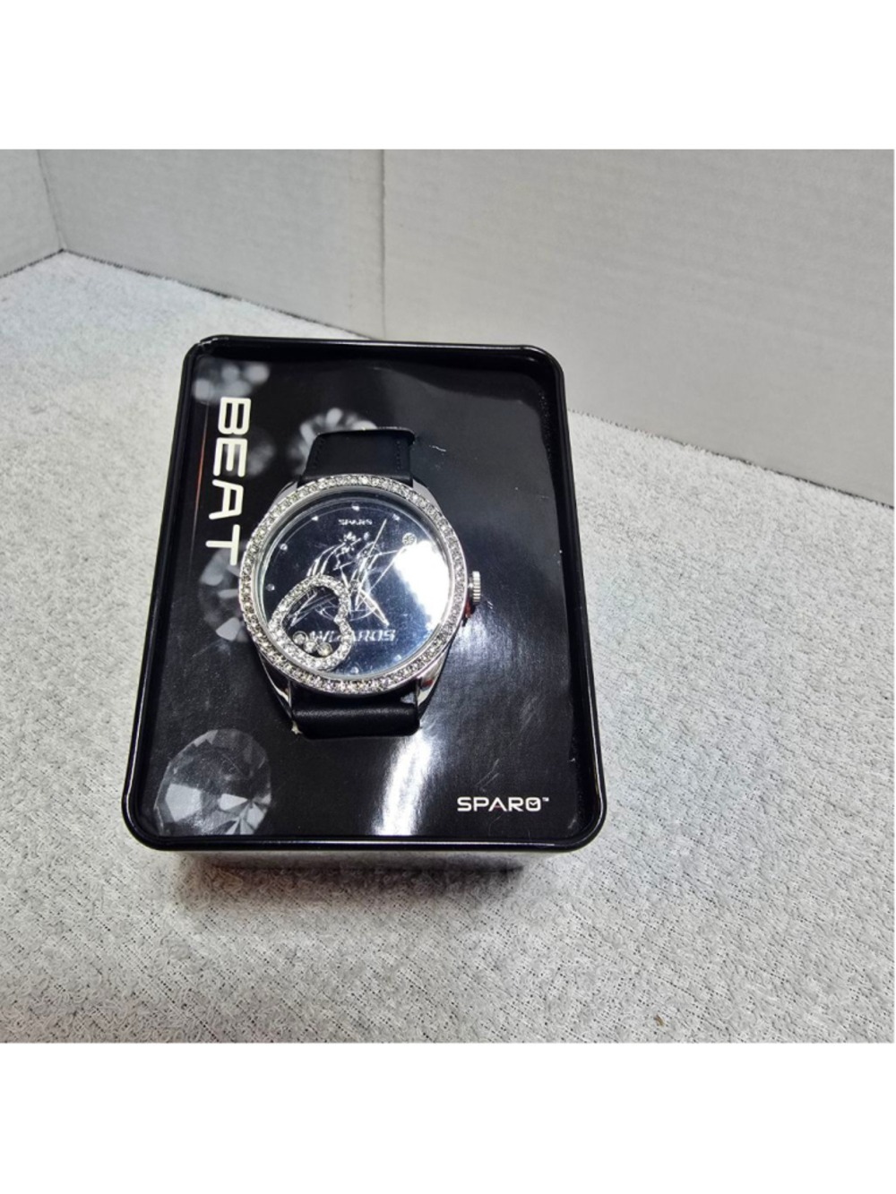 Men's Sparq Beat NBA Wizards Black Silver Watch One Size